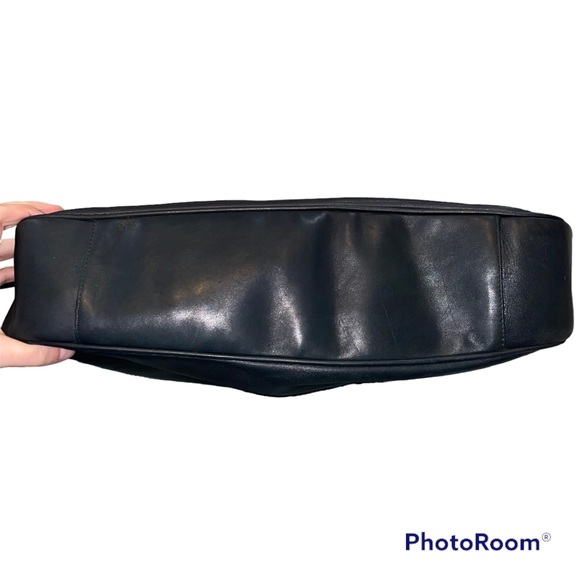 Authentic Gucci Vintage Navy Blue Leather Bamboo Handle Two Way Large Tote Bag - Picture 6 of 17